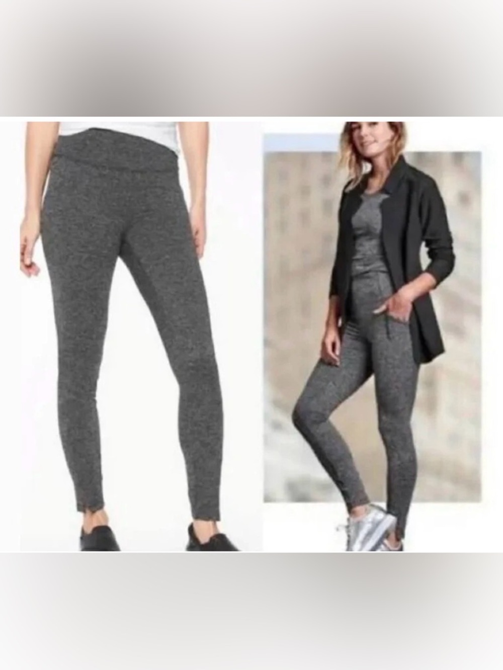Athleta Herringbone High Rise Leggings 2X Textured Sculpting Cozy Luxe